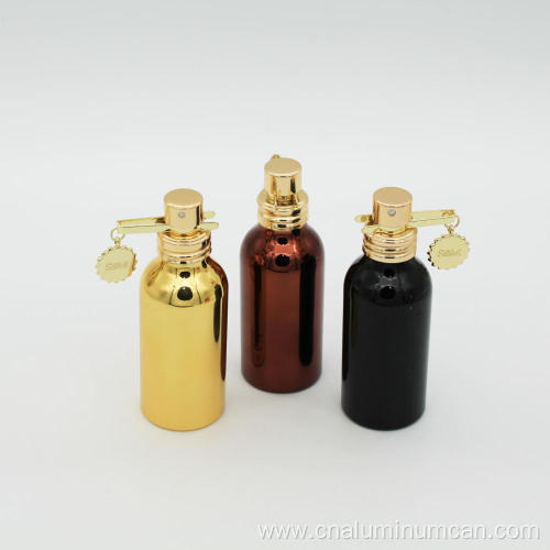 Luxury shiny Perfume cosmetic aluminium bottles